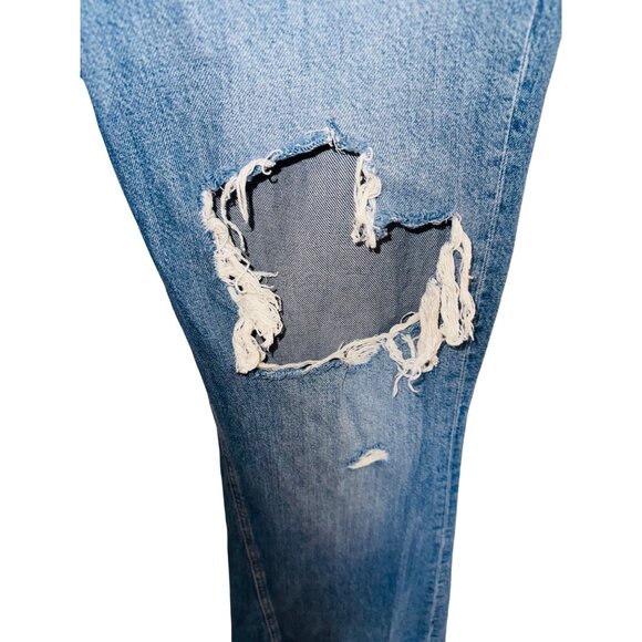 We The Free People Wide Leg Baggy Distressed Flare Jeans Sz 27 Boho Hippie 70s - Picture 8 of 10